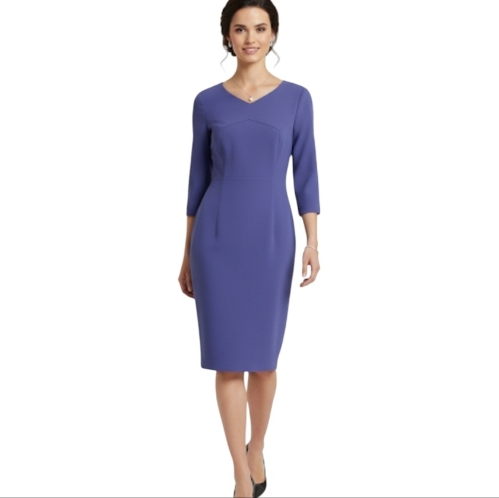 Hugo Boss Tailored Women's Half Sleeve Vintage Purple Dress
